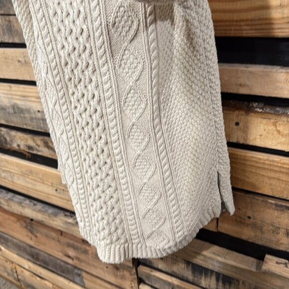 L.L. BEAN Signature Women's Cotton Fisherman Tunic Sweater Beige Size Large - Picture 4 of 9